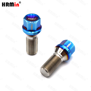 Boulons de roue automobile en titane Gr.5 Ti-6Al-4V à cône de 60 degrés M14x1.5x28mm avec boulons <span class=keywords><strong>antivol</strong></span> et clé en titane - Product Image 5