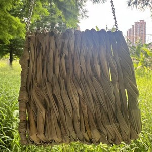 Ornement suspendu en forme de nid d'oiseau tressé, en herbe de montagne, fait main, Fossa triangulaire pour hamster, décoration de jardin - Product Image 4