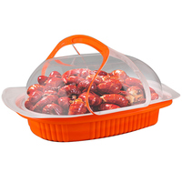 Barquette jetable personnalisée en PP pour poulet rôti et dinde avec couvercle en PET pour boîte alimentaire en plastique thermoformé pour la restauration et l'usage industriel