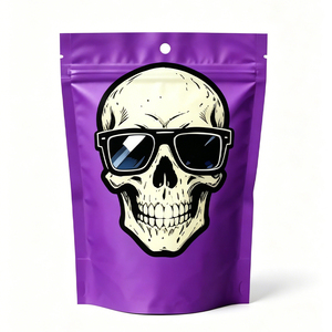 Custom Skull Print Mylar Bags 1g/3.5g/7g/14g/28g Resealable Stand Up <b>Pouches</b> for Herbs Mylar bag - Product Image 2