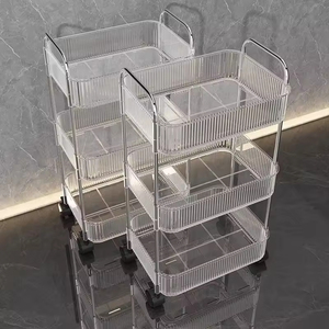 Three-Layer <strong>Trolley</strong> Rack Acrylic Utility Cart for Home Use Kitchen and Toilet Storage Rack - Product Image 1
