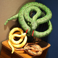 Penjualan Terbaik mainan ular mewah lembut boneka mainan ular dapat disesuaikan Logo Python Viper Cobra Plushie Boa Constrictor mainan suka diemong