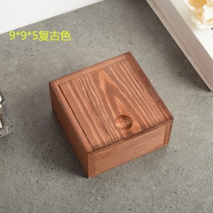 Handmade Wooden Jewelry <b>Box</b> 9x9x5cm Square Storage For Soap <b>Earrings</b> Small Gift Packaging Retro Color - Product Image 1