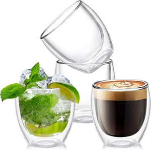 BS-3 150ml 5oz Petites tasses à café en <span class=keywords><strong>verre</strong></span>, mini-tasses à expresso transparentes isolées à <span class=keywords><strong>double</strong></span> paroi pour machine à expresso - Product Image 2