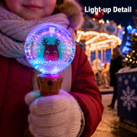 Individuelle Weihnachts-LED-Leucht-Schneekugel mit Zauberstab als Werbegeschenk mit Logo, Vier Gemischte Designs für Feiertagsevents, Großhandel