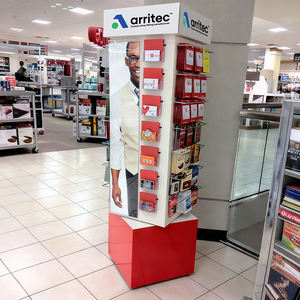 Étagère de présentation au sol à quatre côtés pour <span class=keywords><strong>librairie</strong></span> personnalisée, livres de bande dessinée, MDF, présentoir de livres pour enfants avec roulettes - Product Image 2