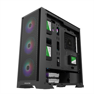 Funda de PC para juegos SNOWMAN elegante con múltiples soportes de ventilador Diseño sin herramientas e iluminación RGB para construcciones de juegos personalizadas - Product Image 1