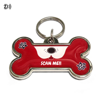 Pendentif en métal époxy programmable NFC pour collier de chien à puce vierge en acier inoxydable personnalisé avec logo pour animal de compagnie