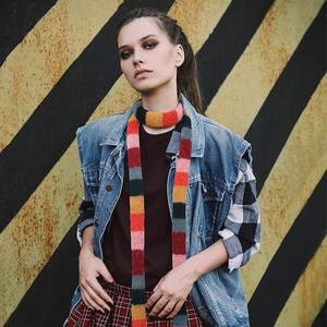 Sciarpa Lunga a Righe in Mohair Y2K Personalizzabile con Logo, Sottile, Soffice e Colorata, Lavorata a Maglia, <span class=keywords><strong>per</strong></span> Donna - 16 Anni di Esperienza di Fabbrica - Product Image 2