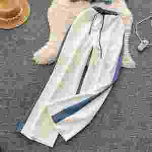 Ensembles de sport basiques pour femmes été 2025 : Haut et ensemble en jean patchwork, survêtements de jogging – Vente en gros - Product Image 5