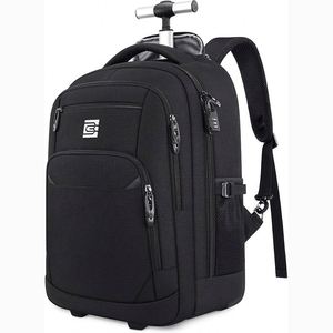 Free Sample Crossbody <b>Simple</b> Polyester Portable Water Resistant Wheeled Laptop <b>Backpack</b> Carry on Luggage Business Bag - Product Image 4