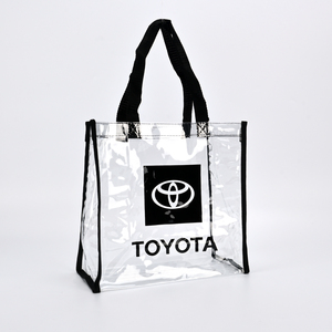 Compras Pvc Impermeável Logos Personalizados Sacolas Claras, Moda Impressão Portátil Saco De Compras Impermeável Personalizado Saco De PVC - Product Image 1