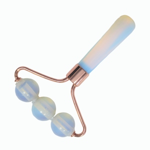 เครื่องนวดหน้า 3 ลูกกลิ้ง โอปอลสโตน สีโรสโกลด์ พร้อมด้ามจับหินธรรมชาติ - Product Image 4