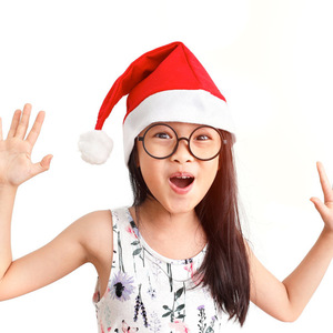Chapeaux de Noël rouges personnalisés de haute qualité, doux, en non-tissé, bonnets de Père Noël pour adultes et enfants, décorations de Noël classiques - Product Image 6