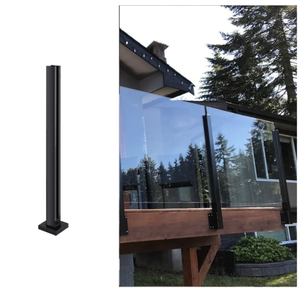 Moderne ringhiere in vetro senza cornice Design per esterni in legno, corrimano in vetro con intaglio, ringhiera - Product Image 1