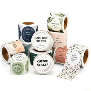 Printing Die Cut Sticker <b>Vinyl</b> Waterproof <b>Self</b> <b>Adhesive</b> Promotion Business Custom Logo Stickers for Packaging Label - Product Image 1