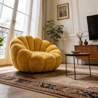 Canapé individuel confortable en velours shaggy personnalisable, capitonné, haute densité, fauteuil inclinable moelleux pour homme paresseux, fauteuil club, fauteuil de lecture
