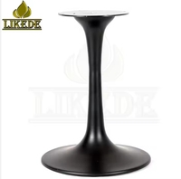 Base de table bistrot en alliage d'aluminium noir mat avec revêtement en poudre, réglable en hauteur, pour table de négociation ou table basse