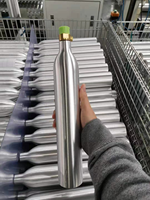 Cilindro de Gas CO2 de Aluminio Recargable, Tanque de Dióxido de Carbono de 0.6L, para Bebidas y Refrescos