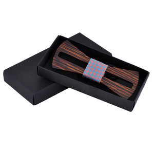 Vente en gros de nœuds <span class=keywords><strong>papillon</strong></span> en <span class=keywords><strong>bois</strong></span> creux à quantité minimale de commande bas avec boîte cadeau pour hommes - Product Image 1