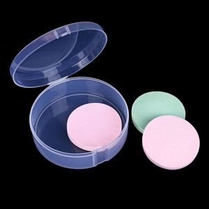 Round Powder Puff Box PP Plastic Air <b>Cushion</b> Packaging Cosmetic <b>Storage</b> Case Transparent Cover Solid Color Jewelry Accessory - Product Image 1