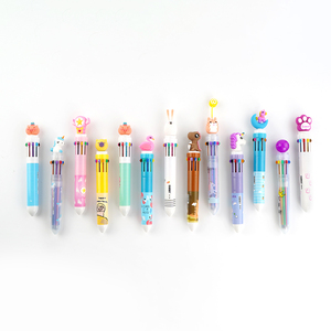 Bút bi nhiều màu với các mẫu hoạt hình dễ thương nắp bút và nhiều màu sắc - Product Image 1