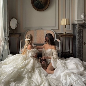 Vestido de Festa de Luxo com Manga Curta e Lurex, Tendência de Moda <span class=keywords><strong>2026</strong></span>, Comprimento Extra, para Mulheres - Product Image 1