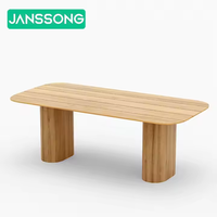 Table et chaises d'extérieur modernes Ensemble de chaises de dîner en teck Chaises de table de jardin pour hôtel Ensemble de table en bois pour meubles de piscine pour villa