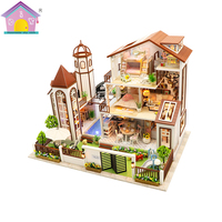 Maisons de poupées en bois à construire soi-même Hongda, maison de poupée en bois à construire soi-même, maison de poupée miniature, kit de maison de poupée