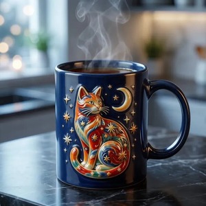 Taza de Café de Cerámica 3D con Diseño de Gato, 400 ml, con Cuchara de Gato, Taza de Regalo Original <span class=keywords><strong>para</strong></span> Amantes de los Gatos, Mujeres, Niñas, Cocina, Oficina - Product Image 2