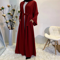 Robe de couleur unie à manches évasées, grande taille, Cardigan Abaya de luxe, Kimono marocain, dubaï, robes musulmanes, Khimar Jilbab, 2022