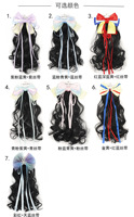 Perruque Enfant Nœud Papillon Tressé Accessoires Cheveux Petite Fille Princesse Queue de Cheval Bouclée Bandeau Nœud Papillon Coiffure Bébé Enfant