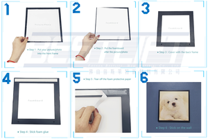 Ensemble de 9 pièces de carreaux photo autocollants 8x8 pouces avec passe-partout et plexiglas pour la décoration de la maison - Product Image 3