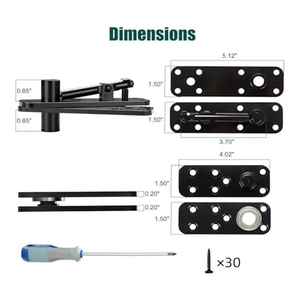 Charnière de porte de cuisine invisible, capacité de charge de 500 lb, acier inoxydable, fermeture douce, rotation à 360°, quincaillerie pour porte battante - Product Image 6