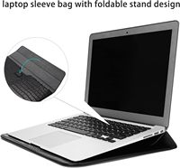 Housse de transport universelle en cuir PU mince pour ordinateur portable 15-16 pouces, compatible MacBook Air 15 Pro 16 pouces, Lenovo, Dell, HP