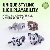 Vashine Juguetes Divertidos Impresos en 3D para Niños, Colección de Animales de Cristal Flexibles, Animales Impresos en 3D de PLA, Juguetes de Modelos de Plástico