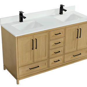 Mueble de Baño Moderno con Lavabo de Cerámica, Resistente al Agua, Hecho en Vietnam, Madera de Roble Natural Cepillada - Product Image 4