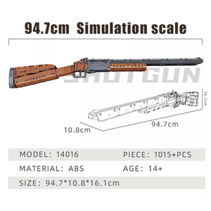 Mould <span class=keywords><strong>King</strong></span> 14016 Pistola de Bloques de Construcción, Escopeta de Doble Cañón, Modelo de Juguete DIY, Sets de Bloques de Construcción MOC, Precio Mayorista Razonable - Product Image 6