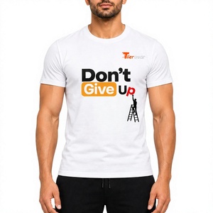 Tiierwear Men's <b>White</b> Short Sleeve <b>T</b>-<b>Shirt</b> Don'<b>t</b> Give Up Printed Casual O-Neck Regular Fit Cotton Jersey <b>Shirt</b> for men - Product Image 1