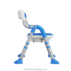 <span class=keywords><strong>Chaise</strong></span> <span class=keywords><strong>de</strong></span> <span class=keywords><strong>douche</strong></span> pliable en alliage d'aluminium à rainures 3D antidérapante avec une capacité <span class=keywords><strong>de</strong></span> 136 kg pour personnes âgées - Robuste et portable - Product Image 3