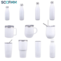 Bouteille d'Eau Sportive Forme Cola 350ml/500ml Sublimation Vierge, Bouteille à Boire en Acier Inoxydable & Gobelet pour Impression par Transfert Thermique