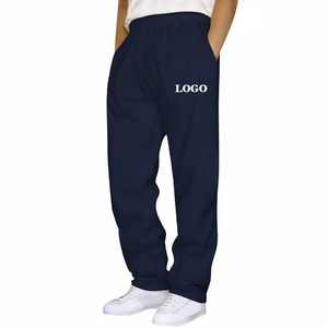 Pantalones de chándal de cintura alta de lona elásticos y cómodos para hombre, pantalones de uso diario con cintura elástica y bolsillos con cremallera, talla XL - Product Image 1
