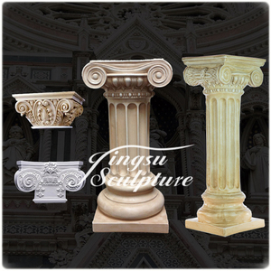Handcarving chino romana blanco columna de mármol puerta Pilar diseño para venta al por mayor - Product Image 5