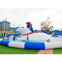 Vente directe usine : Jouet gonflable en PVC épaissi, motif ours polaire de dessin animé, pour parc aquatique extérieur, iceberg gonflable à grimper