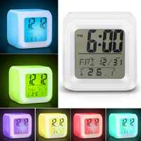 Réveil de bureau veilleuse à sublimation 7 couleurs avec mouvement électronique Caractéristiques Calendriers