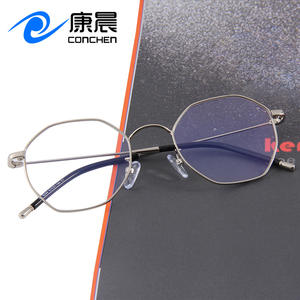 Monture optique polygonale en métal Conchen 6204, taille moyenne, unisexe, avec protection contre la lumière bleue - Product Image 3