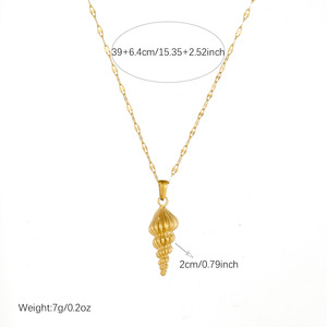 Stainless Steel Conch Necklace 18k Gold Plated Ocean Beach Style Daily Fashion Clavicle Chain - Product Image 4