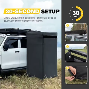 Tenda da Campeggio per Auto con Doccia e WC, Facile da Montare, Altezza Regolabile, Doppio Strato in Poliestere, per Tutte le Stagioni - Product Image 2