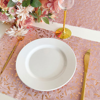 Napperons de Noël modernes en feuille d'or, chemins de table réutilisables en tissu 100 % polyester, ronds, épaisseur 0,5 mm, diamètre 10-10,9 cm
