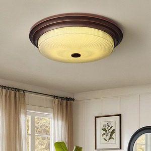 Lámpara de Techo Estilo Americano, Redonda, LED, para Dormitorio o Sala de Estar, Garantía de 3 Años, Control por Interruptor, Cableado - Product Image 1